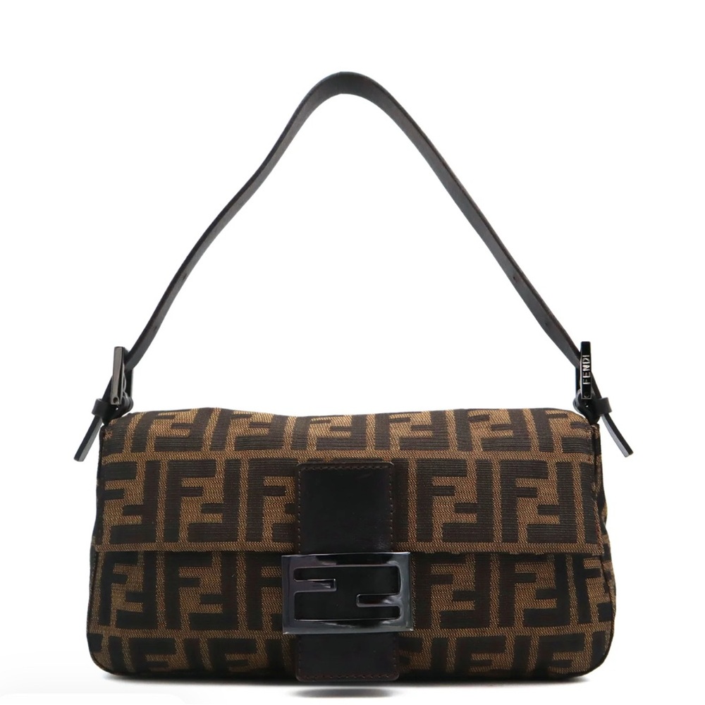 Pre-owned Fendi Brown and Black Shoulder Bag with Iconic Monogram